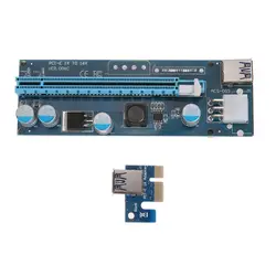 Новый 006C (только карта) PCI-E PCI Express 1X до 16X Extender Видеокарта адаптер 6Pin порт питания для BTC Miner Mining