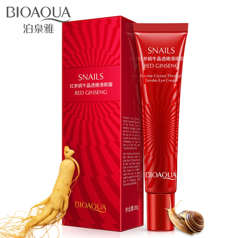 

BIOAQUA Red Ginseng Snail Essence Eye Cream Anti Wrinkle Anti Aging Remove Dark Circles Puffiness Repair Eye Moisturizer Cream