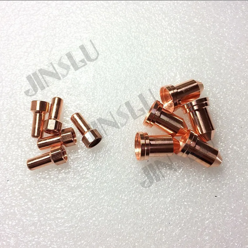 

Free shipping Plasma cutting torch consumables PT80 PT-80 electrode 52558 10pcs and nozzle 51311.11(50-60A) 10pcs