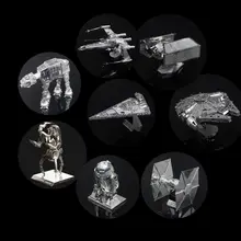 2016 Sluban Мстители Звездные войны 3d Сборка Diy R2d2 Галстук Xwing Истребитель Тысячелетний Сокол Модель Игрушки Новый Год Подарок Металла головоломки