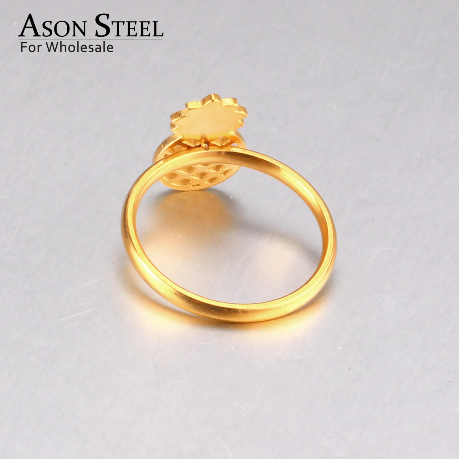 Женские обручальные кольца ASONSTEEL позолоченные из нержавеющей стали с ананасом