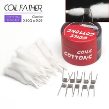 Катушка отец 10 шт. Clapton Hive Tiger четвёрка плоский микс витой плавленый Clapton 20 шт хлопок электронная сигарета провод предварительно изготовленный
