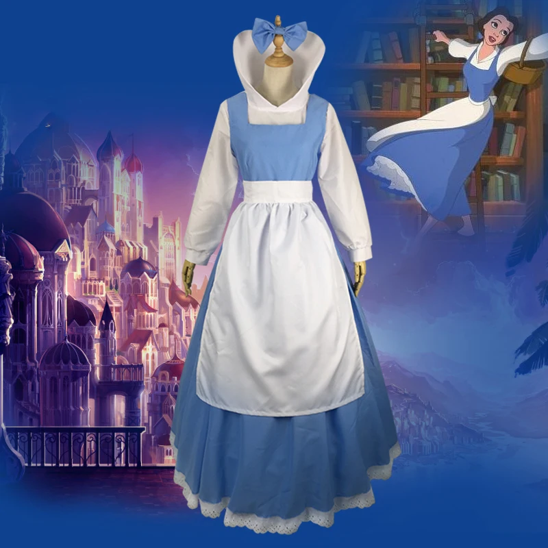 Sirvienta La Bella Vestido Azul Disfraz De Bella Y Bella Visbion