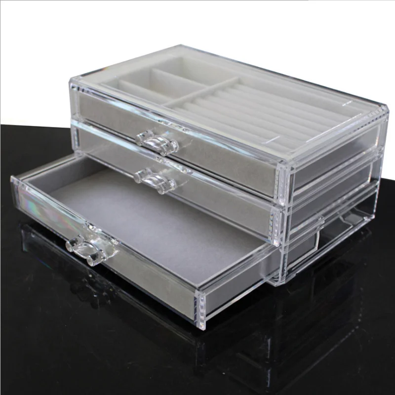 

New Small Jewelry Tray Ring Bracelet Earring Box Jewelry Case Jewelry Storage Organizer Drawers Type Velvet Jewelry Box