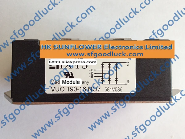 VUO190-16NO7 Standard Rectifier Module 1600V 240A 5-Pin PWS-E-1 Weight:284g
