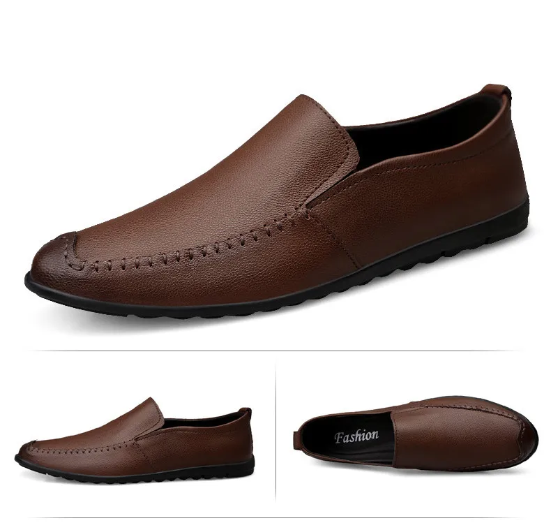 Новые мужские лоферы обувь, мягкие мокасины высокое качество летние туфли-лодочки из натуральной кожи в Туфли без каблуков Повседневное Для мужчин Мужская обувь для вождения Размер 38-47