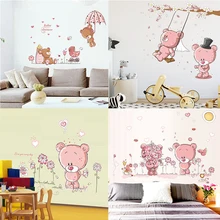 Zs наклейка плюшевый наклейки на стену в виде медведя детская комната Домашний декор плюшевый медведь виниловая Детская комната Наклейка в детскую комнату декор для детской комнаты
