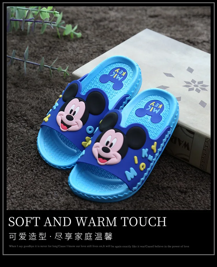 Disney new children's shoes baby slippers Cartoon Boys and Girls Slippers Mickey Mini Indoor anti-slip Baby Cool Slippers