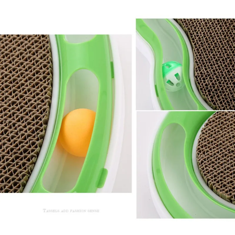 Heart-Shaped Cat Toy Scratch Board Pad with Catnip Bell Balls Intelligence disc cat toys ball Training Amusement plate