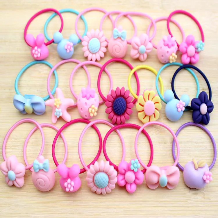 

5pair /set Random delivery of children's rubber bands hair ring Baby hair accessories headdress cartoon hair rope