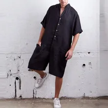 Мужской повседневный негабаритный свободный спортивный костюм шорты Карго с коротким рукавом Летний комбинезон GDD99