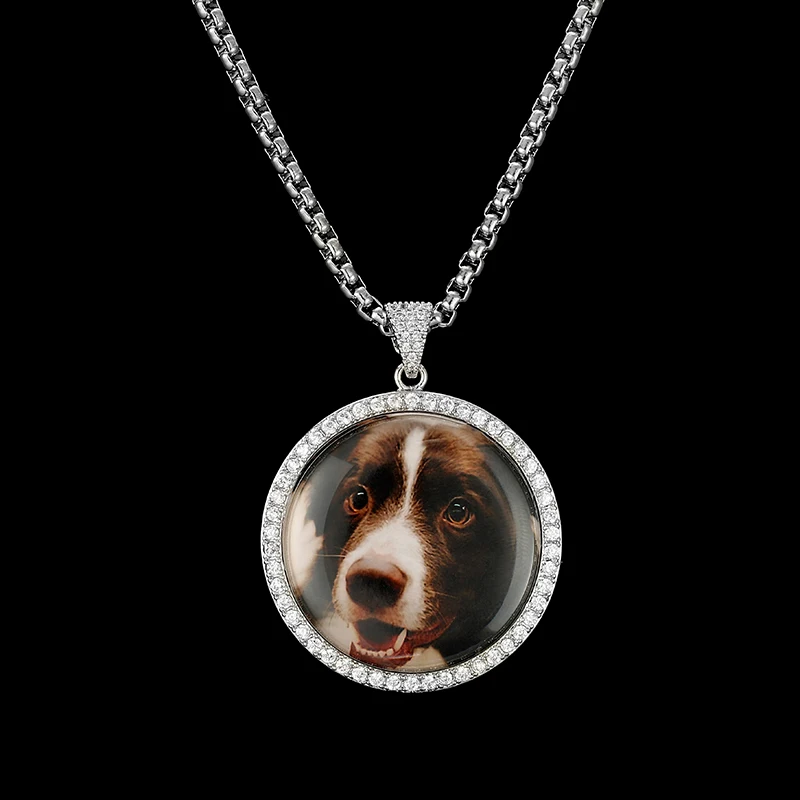Пользовательские собака бирка фото подвеска ожерелья для мужчин и женщин Золото Серебро Цвет для любви собака Keepsake