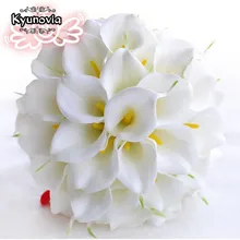 Kyunovia Красивая полиуретан на ощупь как настоящий Калла Лилия белая украшения для букета невесты Букеты свадебные букет невесты de Mariage D69