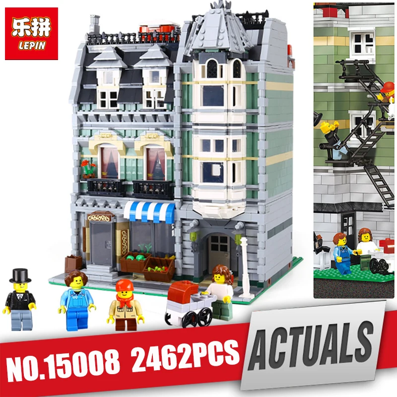 

DHL 15008 Genuine City Street Green Grocer Model Building Kit Blocks Bricks Funny Toy Compatible Legoing 10185 kids Gift