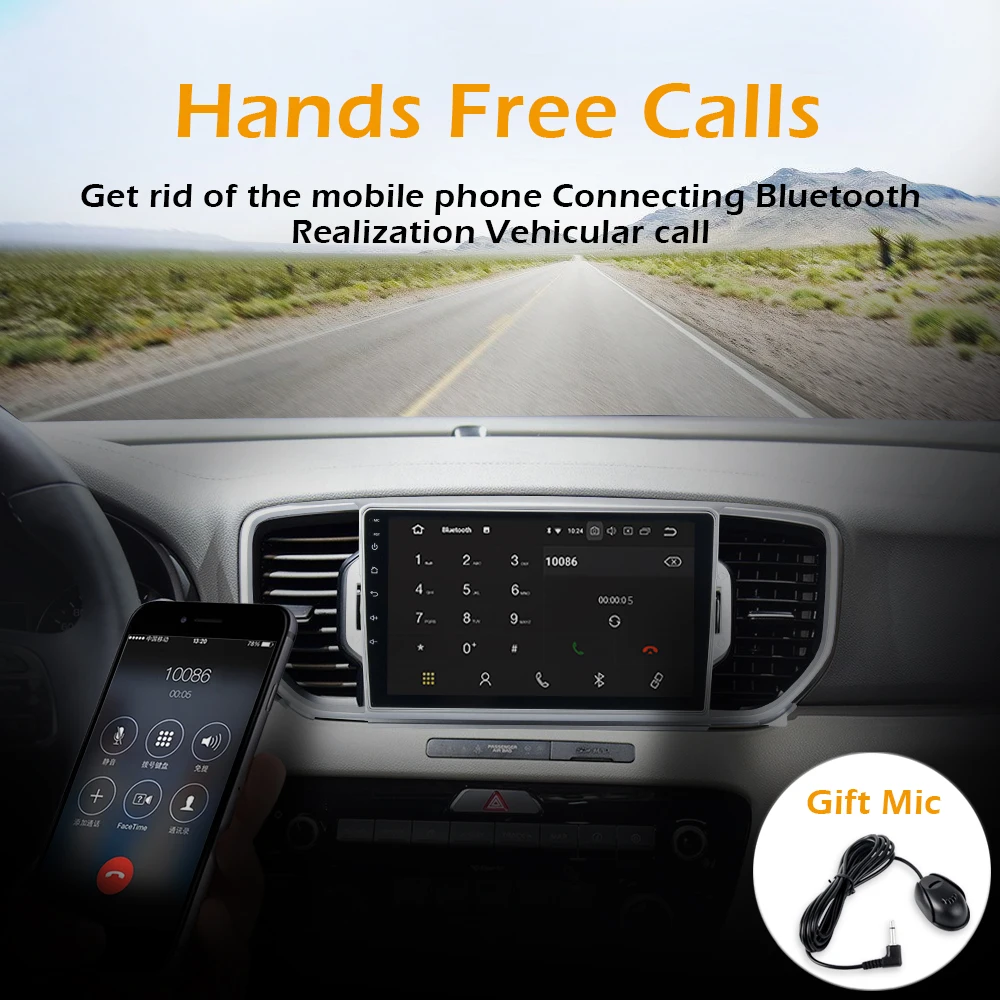 Clearance 9" HD Digital Touch Screen Android 9.0 Octa Core Car Stereo for Kia Sportage Stereo 2015 2016  with Full RCA Output 32G ROM 3