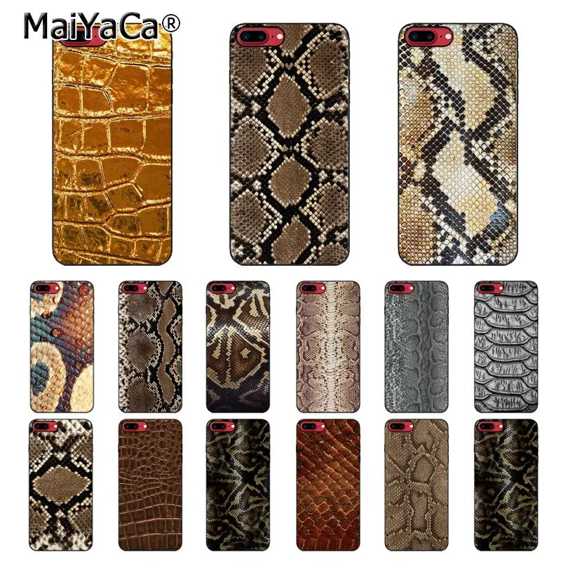 

MaiYaCa python yellow gold Snake skin Customer High Quality Phone Case for iPhone 8 7 6 6S Plus X XS MAX 5 5S SE XR 10 Cover