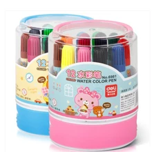 12 цветов фломастеры с цветным рисунком дети живопись первичные и вторичные канцелярские принадлежности для школьников набор deli 6981