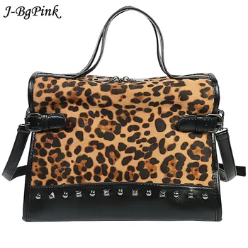 

Sac Bandouliere Femme De Luxe Leopard Women Fashion Rivet Bag Famous Brands Purse Sac A Main Ladies Crossbody Bag