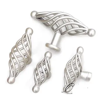 

Champagne Silver Birdcage Knobs and Pulls Decorative Drawer Dresser Cabinet Hardware Knobs Handle Pulls