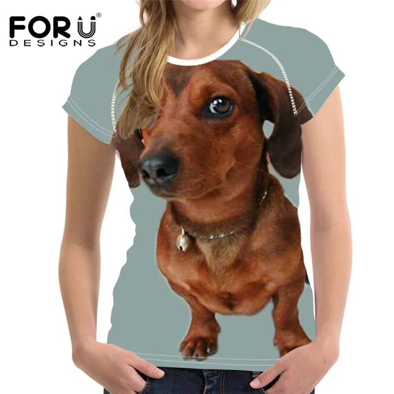 Buy FOURDEIGNS Dachshund Dog Printing Womens Clothing