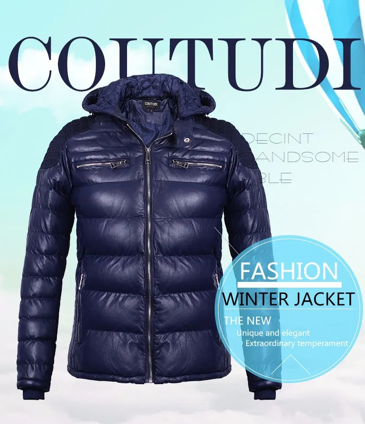 COUTUDI, зимняя кожаная куртка, пальто из искусственной кожи, мужская хлопковая стеганая куртка, Мужская теплая зимняя куртка, пальто, парка с капюшоном, куртка для мужчин