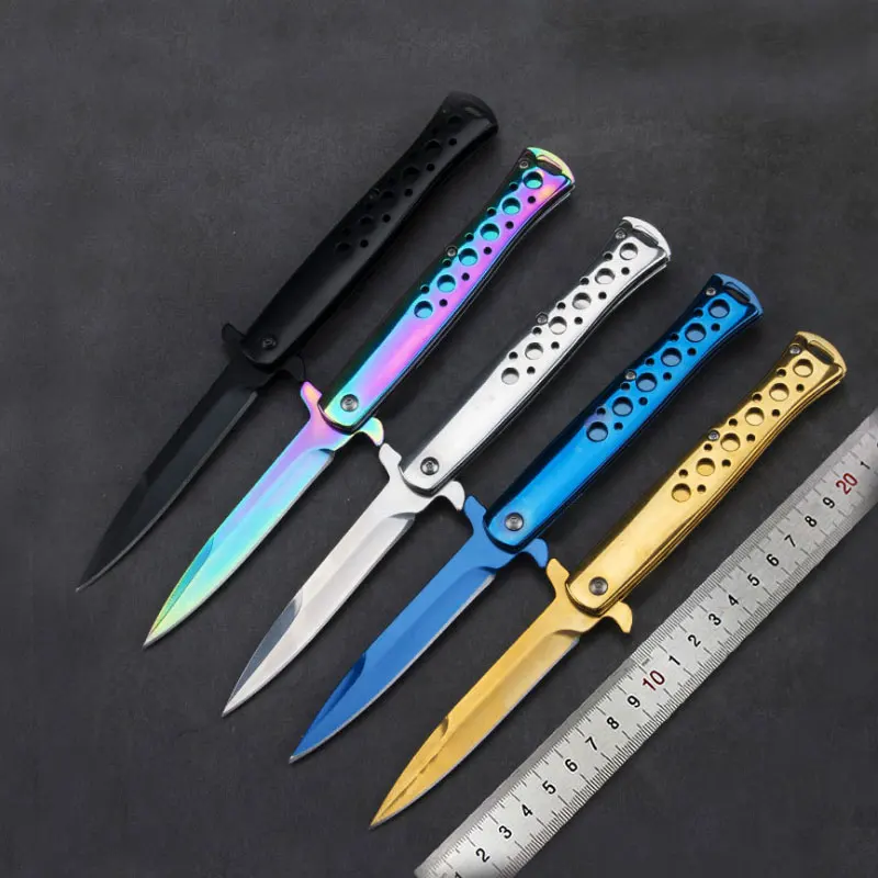 

High quality!Stainless steel Handle folding hunting knife fast open camping pocket knife tactical knifes outdoor survival tool