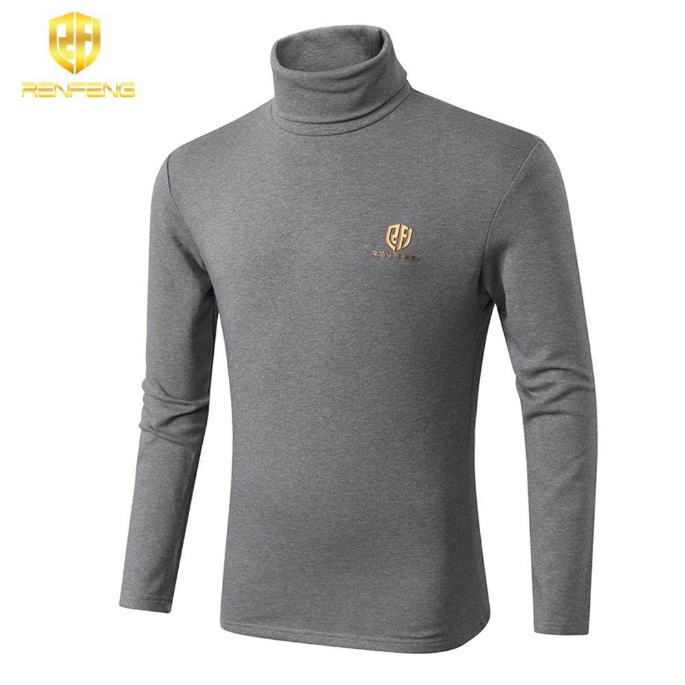 winter underwear for mens undershirts 95% cotton long sleeve brand t shirts turtleneck Warm shirt renfeng logo thermo shirt mens (4)