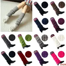 Women Lady Knee High Socks Knit Crochet Winter Warmer Leggings Gloves Boot Cover