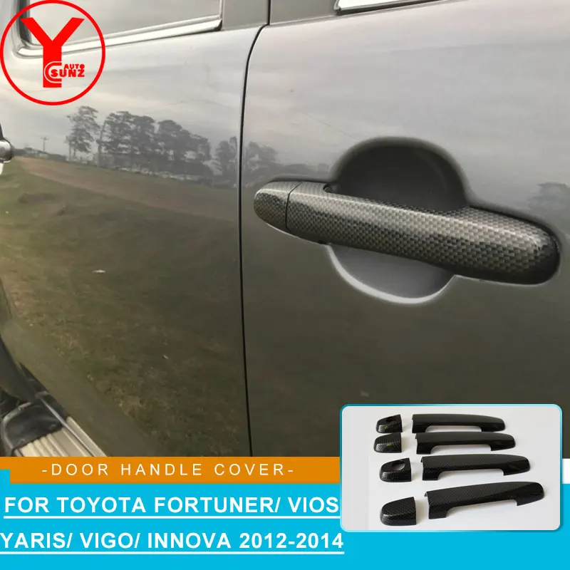 Карбоновая дверная ручка для Toyota HILUX FORTUNER 2012 2013 автомобильные аксессуары для Yaris L VIOS vigo innova- YCSUNZ