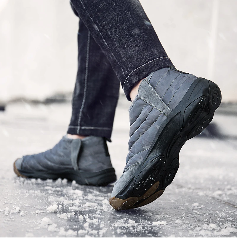 VESONAL/Коллекция года; зимние мужские ботинки; женская обувь с мехом; Плюшевые Теплые камуфляжные водонепроницаемые мужские повседневные ботинки; кроссовки для дома