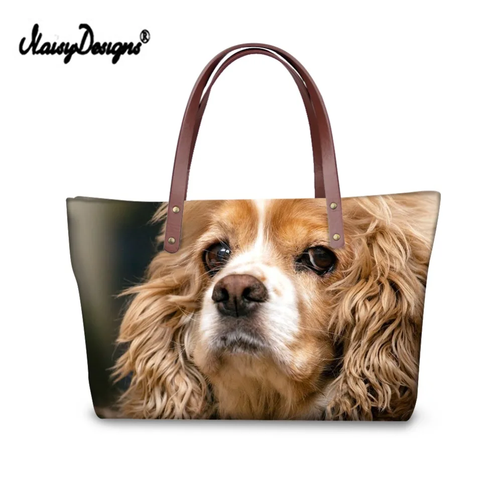 Noisydesigns, Топ Ручка, американский кокер, принт, женские сумки, стильные сумки на плечо, на молнии, большие, животные, Женский кошелек для покупок, Bolsa