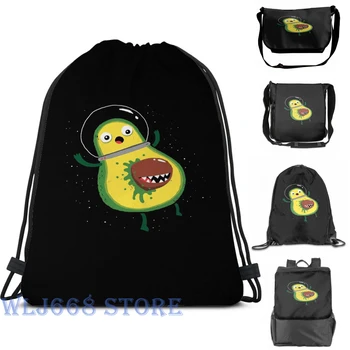 

Funny graphic print shoulder Bags women Alien Avocado Single shoulder backpack travel for men Gym Bag