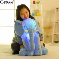 55 см большой красочный светящиеся слон светящиеся плюшевые игрушки Kawaii свет светодио дный слон мягкие игрушки куклы для детей