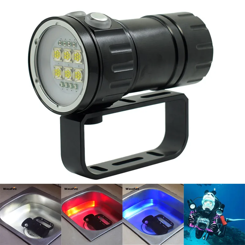 Professional LED Scuba Diving Flashlight Underwater Video Photo Light