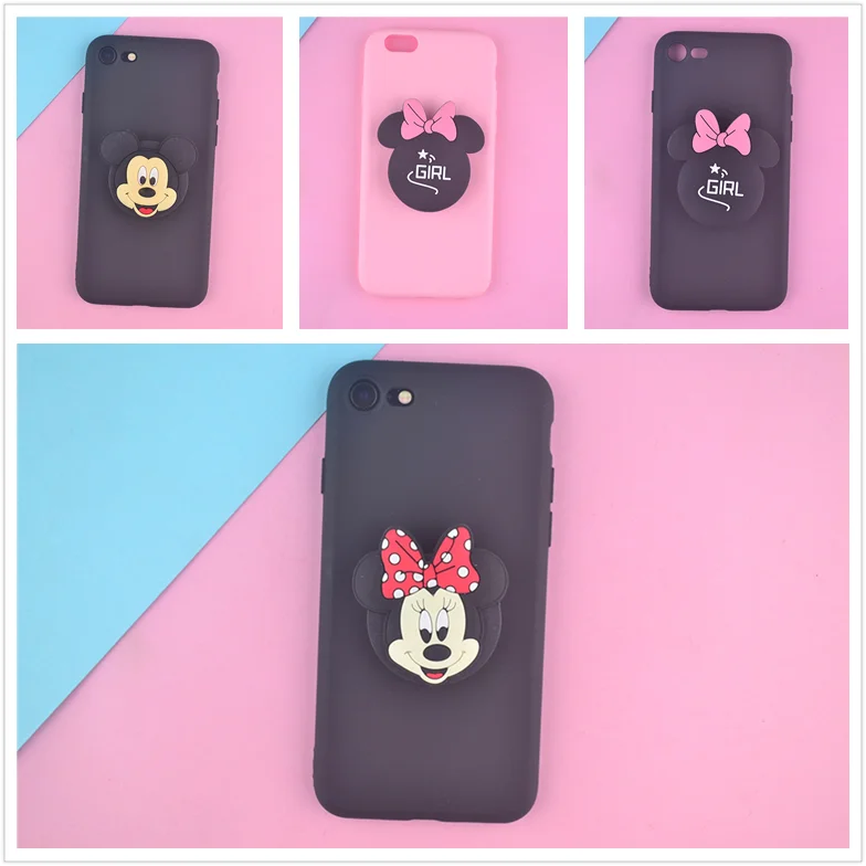 

For Xiaomi A3 9 SE Redmi 4X 5A 5Plus 6 6A 6Pro 7 Go K20 Note 5 6 7 8 Pro Pocophone F1 Case Minnie Mickey Ring Grip Soft Case