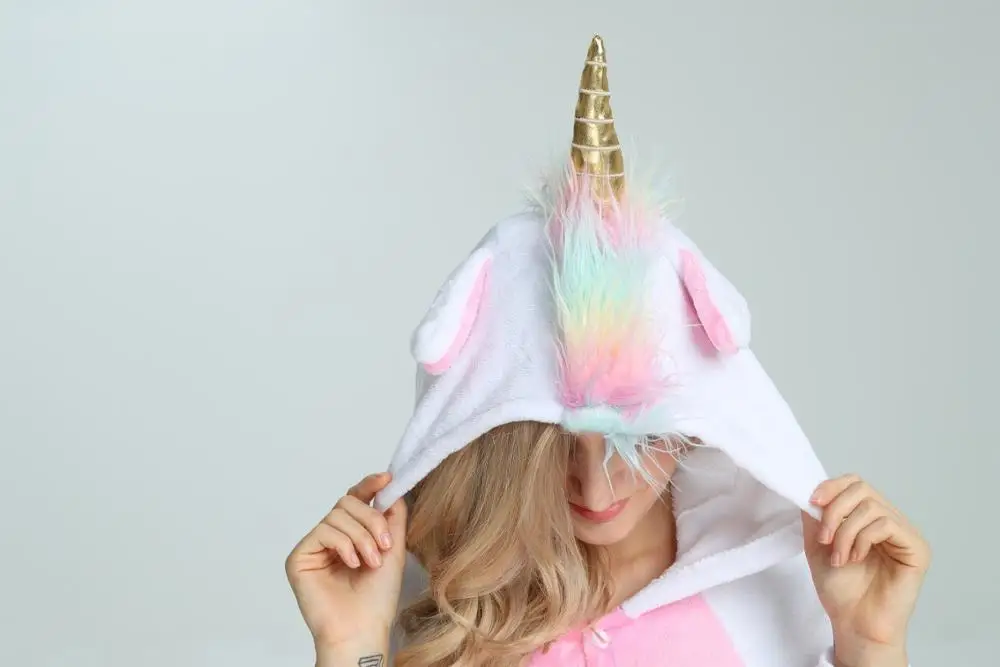 Unicorn Kigurumi Flannel Animal Pyjamas Set-4