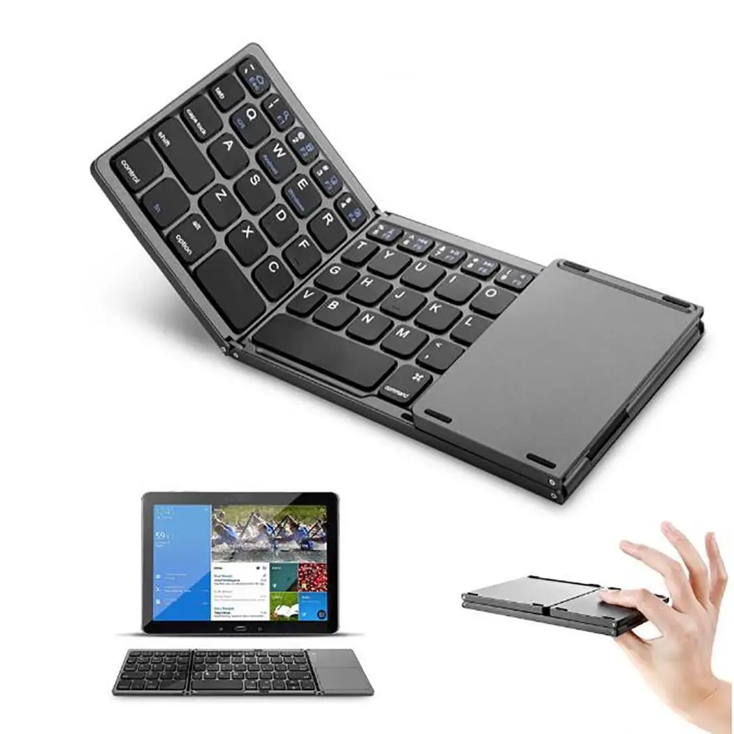 

Folding Mini Keyboard Bluetooth Foldable Wireless Keypad with Touchpad for Windows,Android,ios Tablet ipad Phone