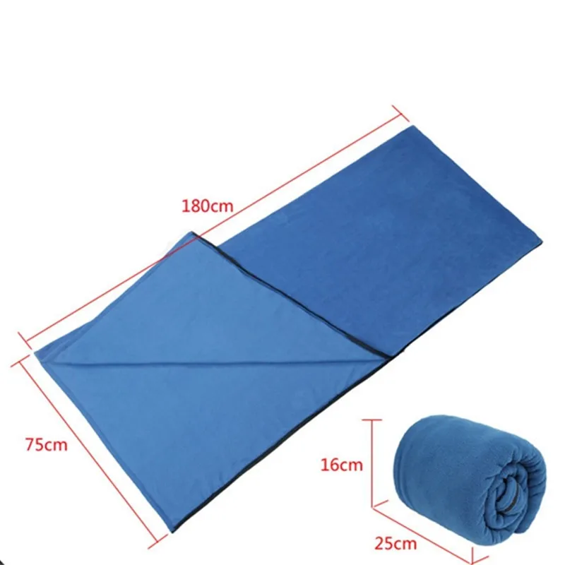 Ультра-тонкие переносные флисовые спальные мешки для взрослых на открытом воздухе, устойчивые к загрязнению конверты, весенний спальный мешок для 1,8-2 м высоты