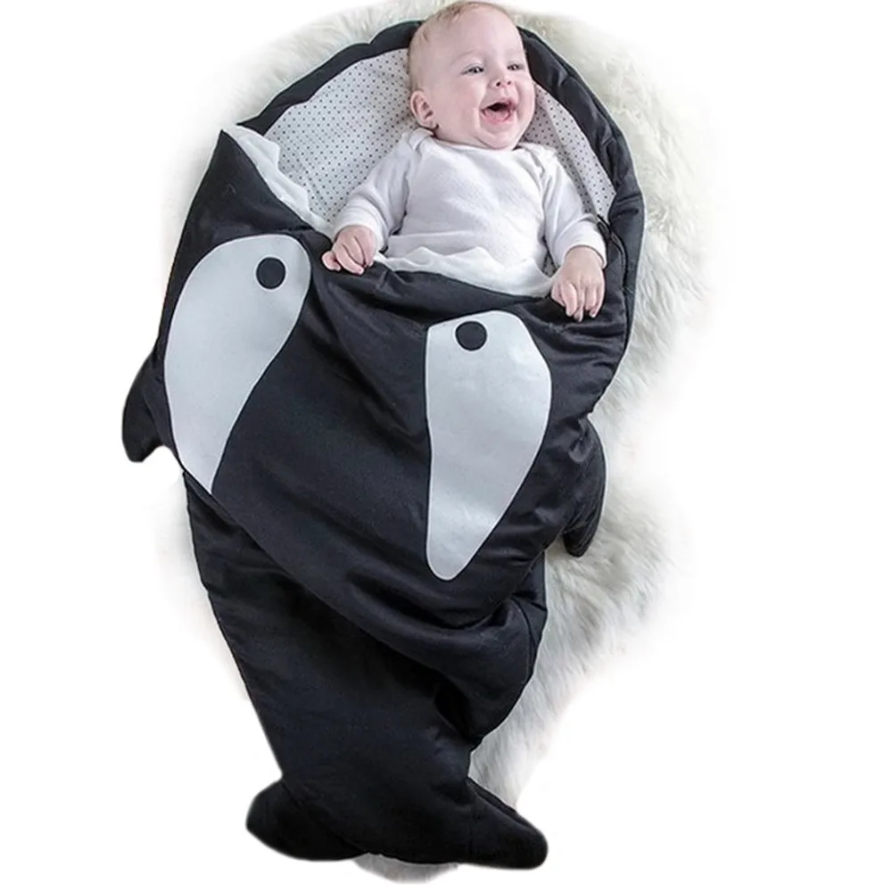 Warm Comfortable Cute Cartoon Shark Children Sleep Bag Kids Blanket