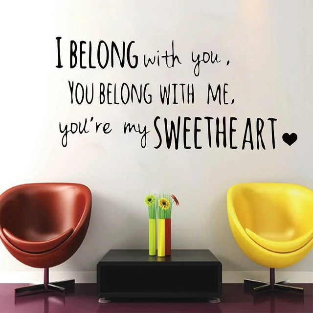 Large size 110x47cm Lumineers quote song lyrics "I belong with you