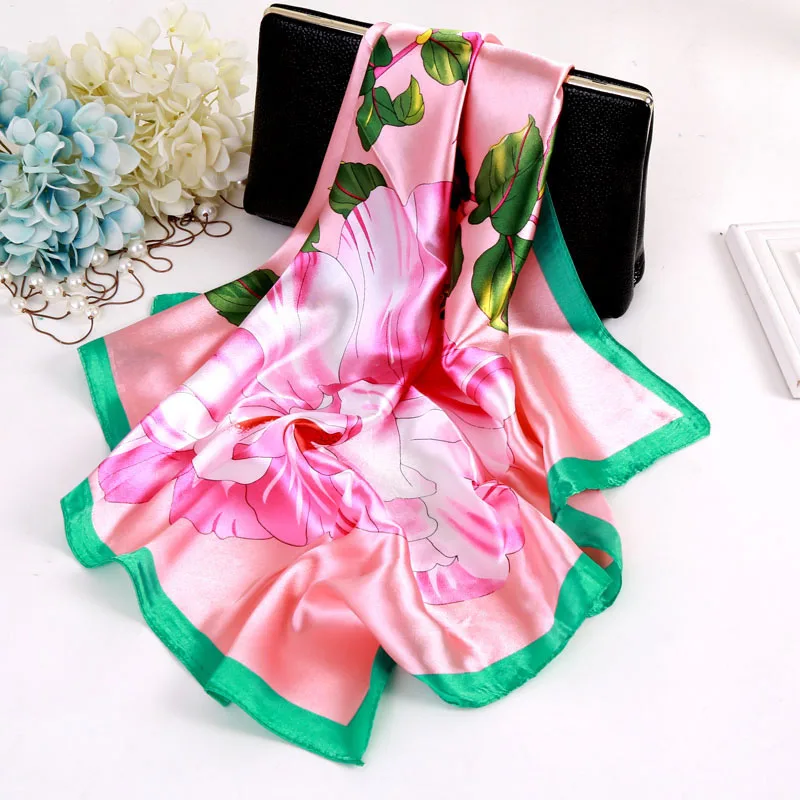 Новая мода Цветок для женщин платок бандана квадратный шарф Lxuxry бренд кольцо сумка шарф галстук шеи красивый принт элегантный M293 - Цвет: 31