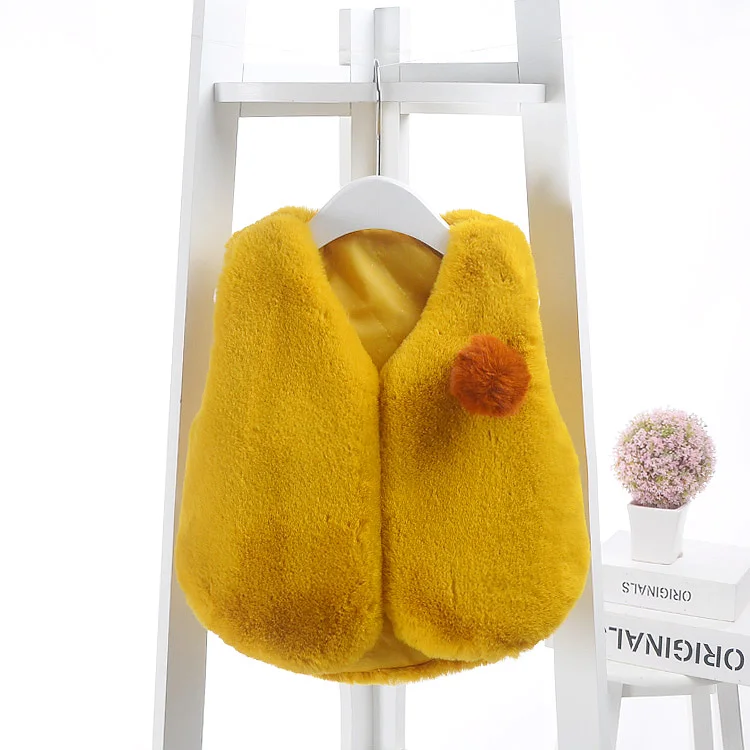 0 To 24 Month Winter Girls Vest Waistcoat Autumn Baby Children Fur Vest Girls Imitation Coat Kids Fashion Clothes Vest Waistcoat