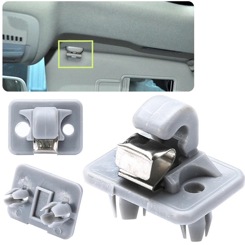 New Car Inner Sun Visor Hanger Clip Bracket Fit For Audi A1 A3 A4 A5 Q3 Q5 TT Roadster Plastic Grey Auto Sun Visor Hook Holder