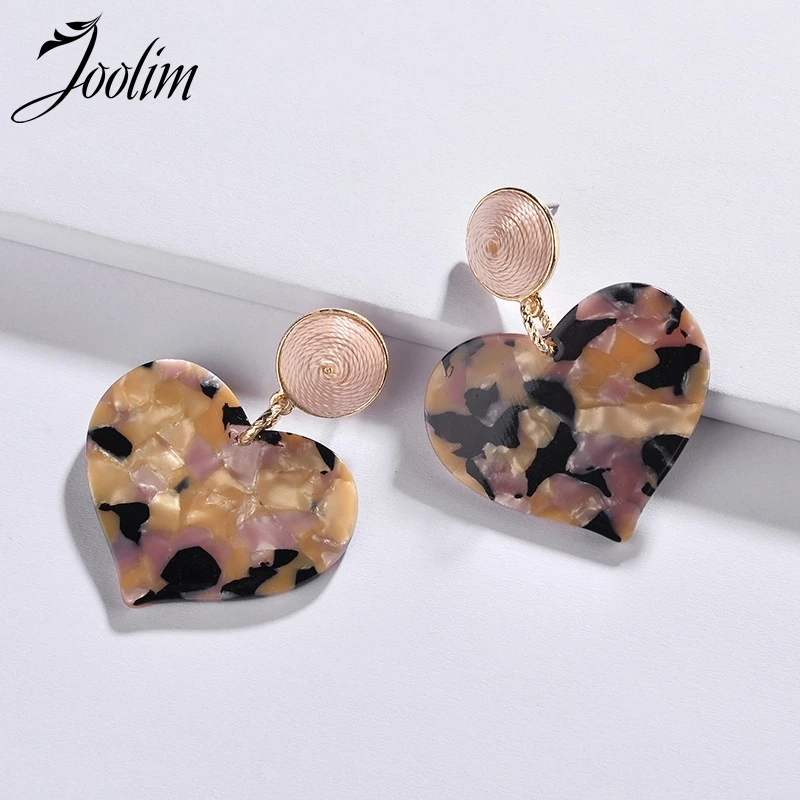 

Joolim Jewelry Wholesale/Lovely Heart Resin Drop Earring Gift to Girl Trendy Earrings for Women 2019