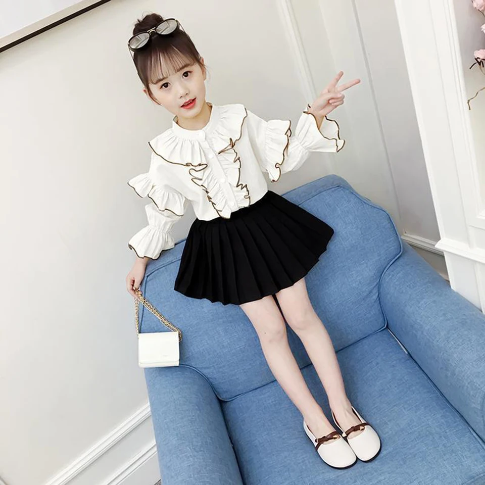 Camisa + Vestido Venda Quente Crianças Meninas Roupas Definir Bebê Menina Verão Manga Longa 2 Pçs Roupa Conjunto Idade 4-12 Anos 2020 7 ????_20190607165428a