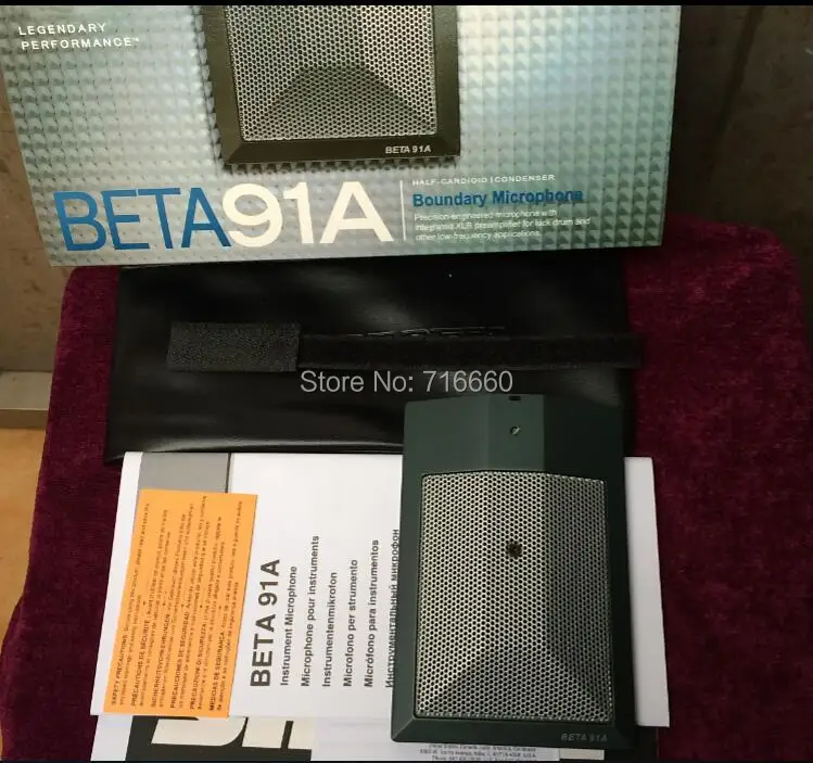 

Free Shipping High Quality Half-Cardioid Condenser Microphone BETA91A Kick Drum Microphone, Condensor Wired Boundary Microphone