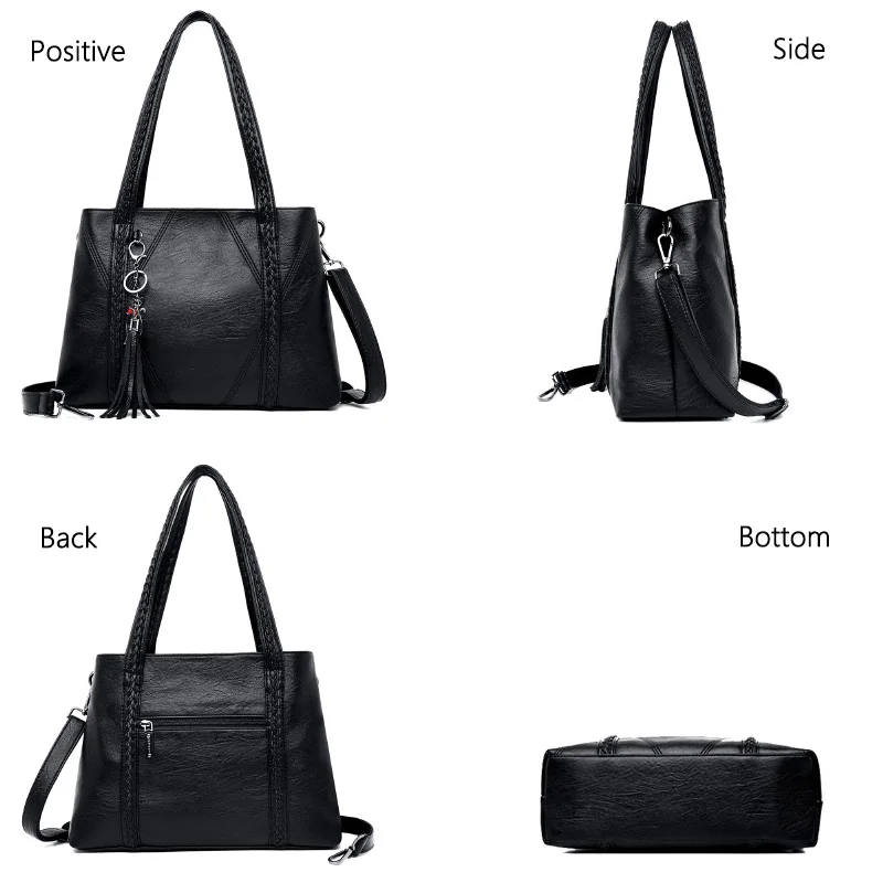 Новые кожаные сумки с кисточками, большая Вместительная женская сумка через плечо, знаменитая большая сумка, дизайнерские сумки высокого качества