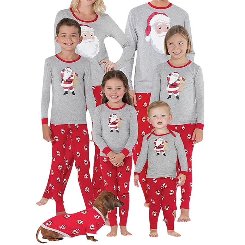 Новый Демисезонный мальчика одежда для девочек комплекты 2 шт. рождественские Для детей печати с длинным рукавом штаны в полоску комплект