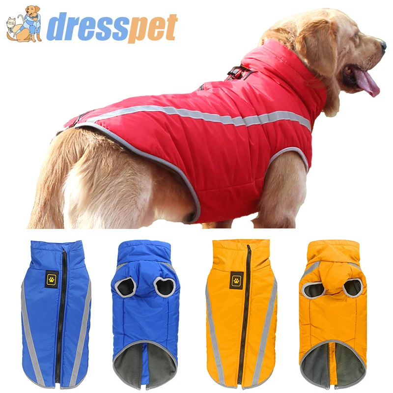 Winter Big Dog Clothes For Large Dogs Thick Warm Waterproof Windproof Coat Pet Golden Retriever