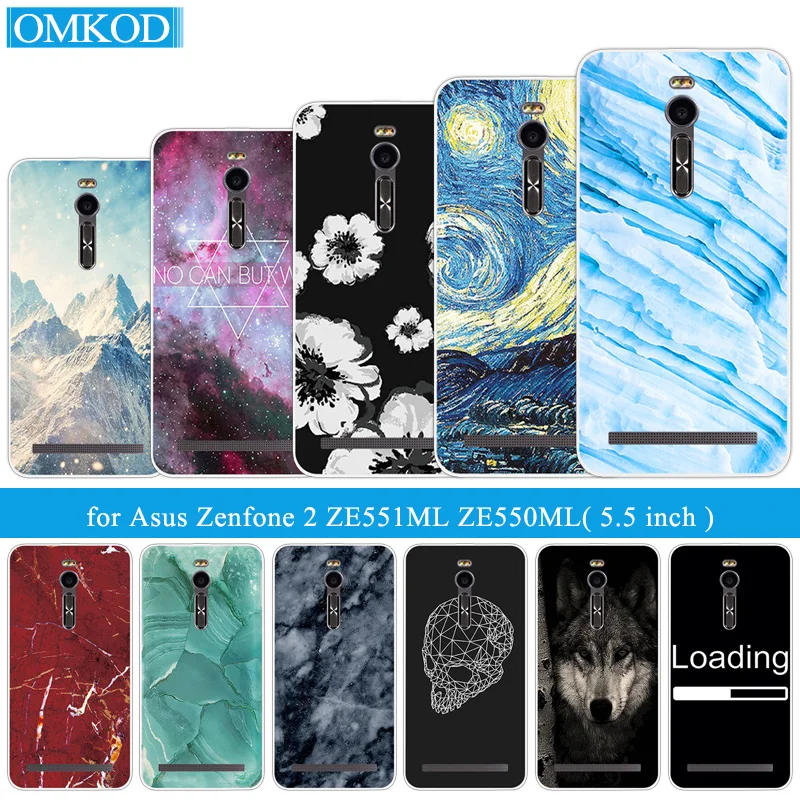Silicone Marble Case For Coque Asus Zenfone 2 ZE551ML Back Cover Funda ZE550ML Ze551ml Transparent Capa | Мобильные телефоны и